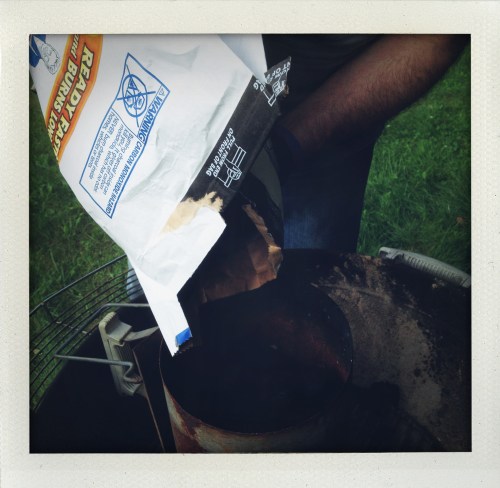 "charcoal in the top"