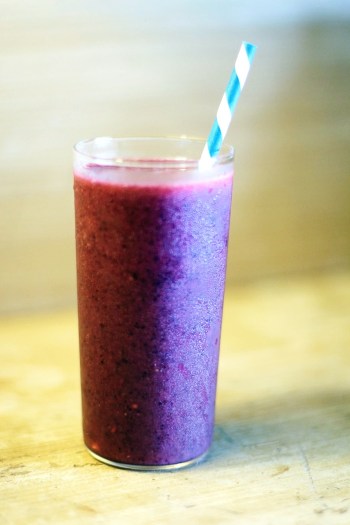 Blueberry blackberry banana smoothie