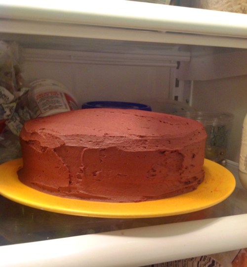 chocolate cake chilling