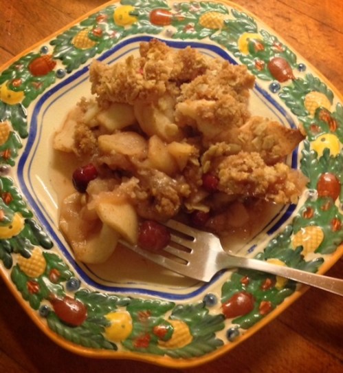 Cranberry apple crumble