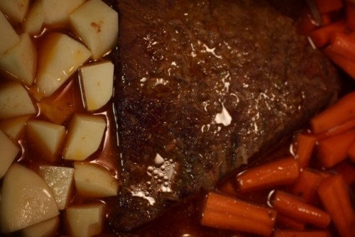 Adding vegetables to brisket