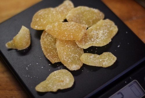 Candied ginger for cornmeal ginger scones