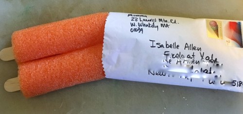 Happy mail popsicle in mailing wrapper