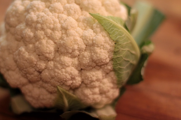 Cauliflower on cutting board