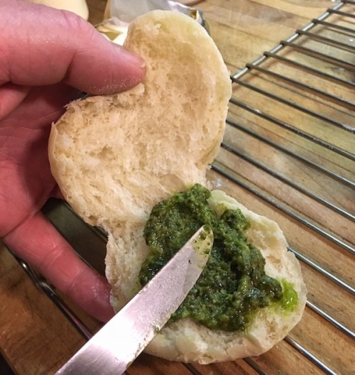 Pita with pesto