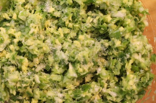 Remember to heavily salt the chopped scallions and ginger - more than you think you'll need