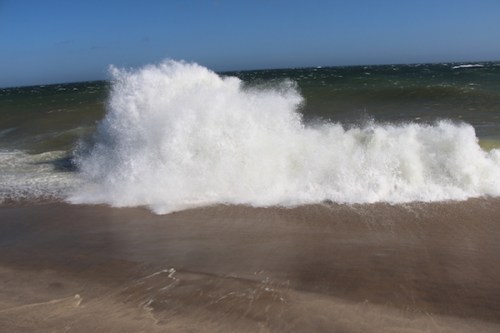 Crashing wave on Sconset Beach Nantucket