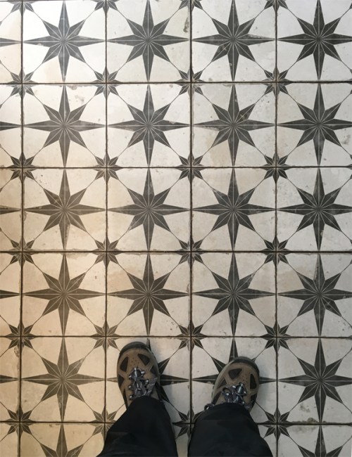 Floor pattern of compasses.