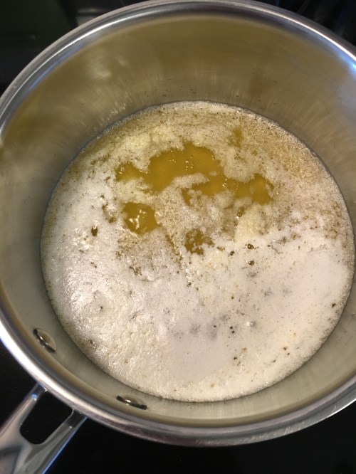 Image of a pot of butter being clarified.